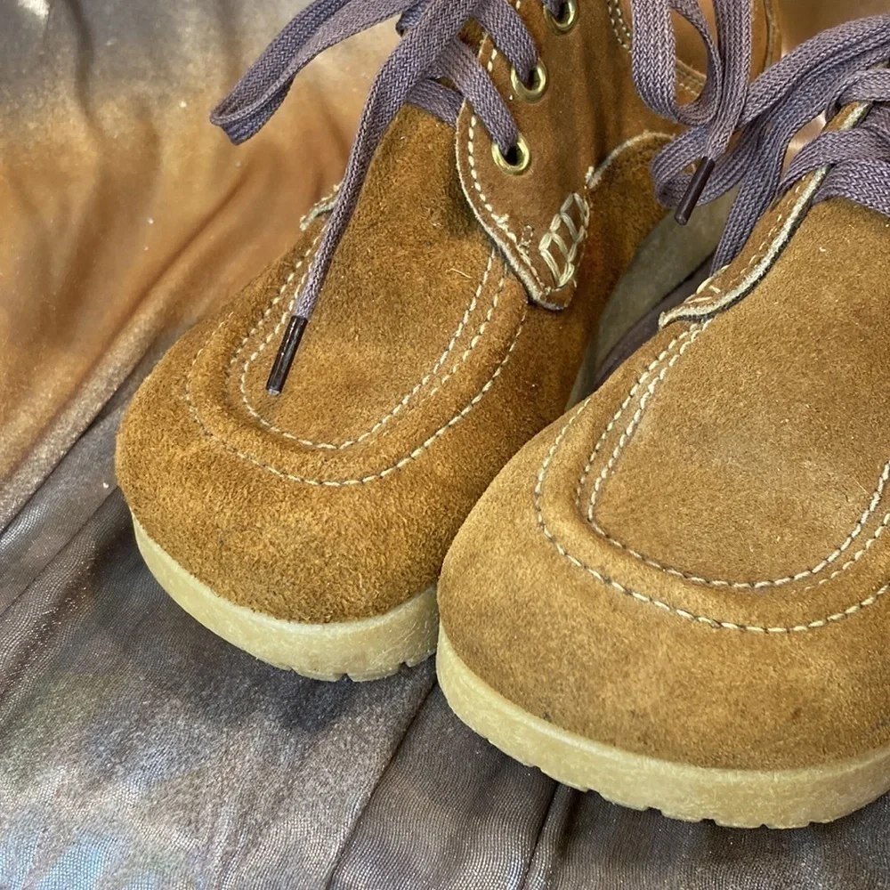 1970’s brown leather Sears vintage casual chukkas size 5.5. Few‎ scrapes. Fc 2